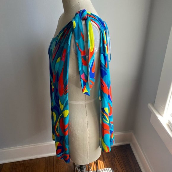 NEW Trina Turk Sarong Swim Cover Up Bright Multicolored Fun On Trend - Picture 9 of 10